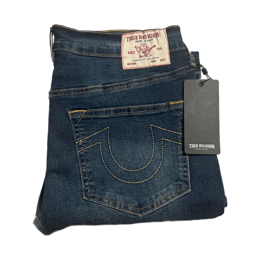 True Religion Women’s Flare Jeans NWT Y2K Size 30 Dark Wash Designer Denim - Picture 6 of 11